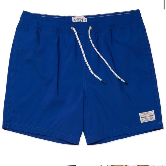 PARTY PANTS Nylon Solid Shorts NWT Blue - Picture 5 of 11